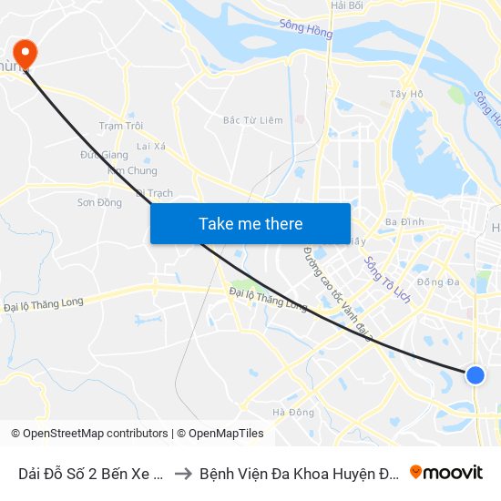 Dải Đỗ Số 2 Bến Xe Giáp Bát to Bệnh Viện Đa Khoa Huyện Đan Phượng map