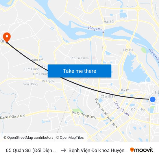 65 Quán Sứ (Đối Diện 80 Quán Sứ) to Bệnh Viện Đa Khoa Huyện Đan Phượng map