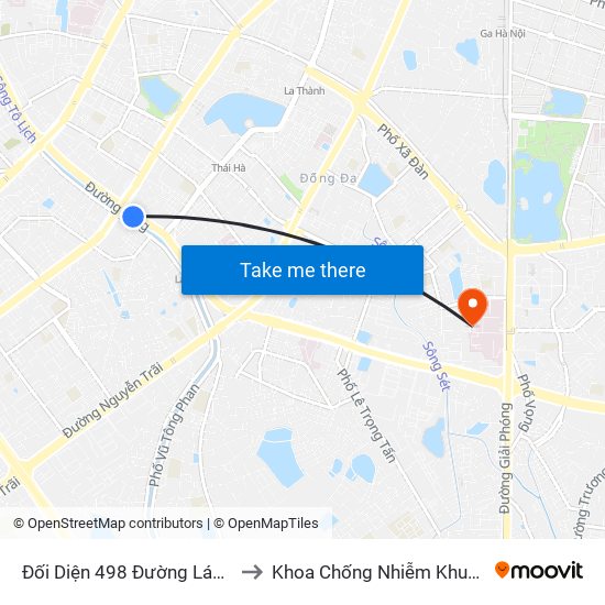 Đối Diện 498 Đường Láng to Khoa Chống Nhiễm Khuẩn map