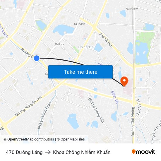 470 Đường Láng to Khoa Chống Nhiễm Khuẩn map