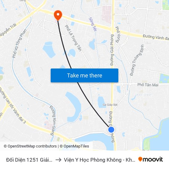 Đối Diện 1251 Giải Phóng to Viện Y Học Phòng Không - Không Quân map