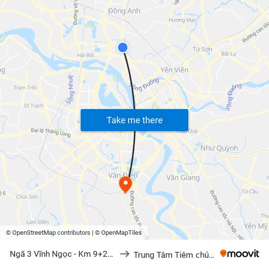 Ngã 3 Vĩnh Ngọc - Km 9+230 Quốc Lộ 3 to Trung Tâm Tiêm ᴄhủng Fivevac map