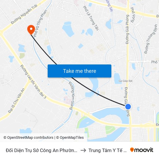 Đối Diện Trụ Sở Công An Phường Hoàng Liệt- 1277 Giải Phóng to Trung Tâm Y Tế Quận Thanh Xuân map