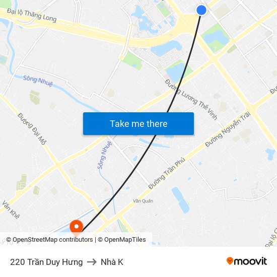220 Trần Duy Hưng to Nhà K map