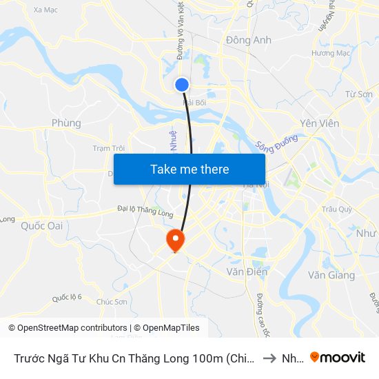 Trước Ngã Tư Khu Cn Thăng Long 100m (Chiều Nội Bài - Hà Nội) to Nhà K map