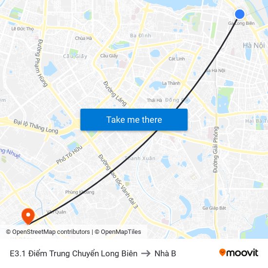 E3.1 Điểm Trung Chuyển Long Biên to Nhà B map