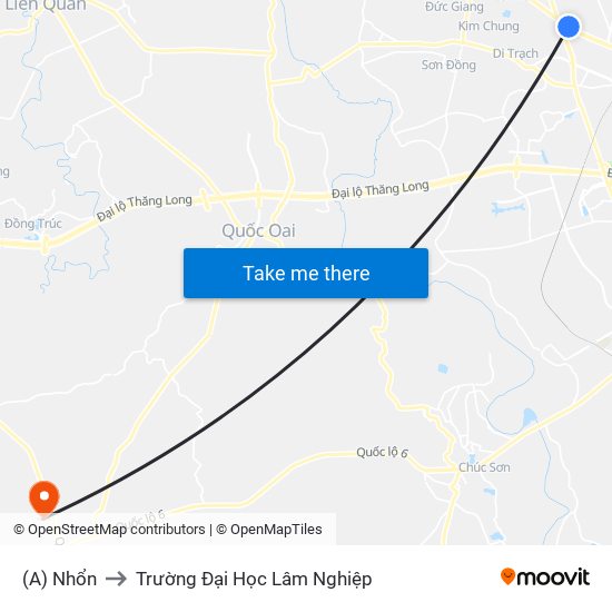 (A) Nhổn to Trường Đại Học Lâm Nghiệp map