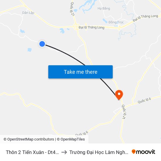 Thôn 2 Tiến Xuân - Dt446 to Trường Đại Học Lâm Nghiệp map