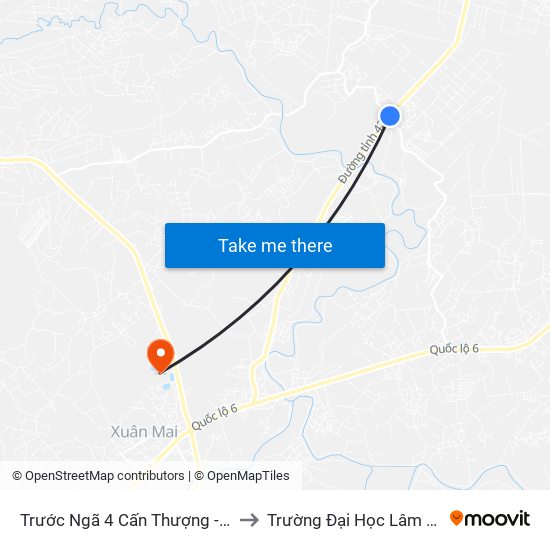 Trước Ngã 4 Cấn Thượng - Tl412b to Trường Đại Học Lâm Nghiệp map