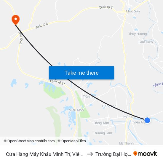 Cửa Hàng Máy Khâu Minh Trí, Viên Ngoại, Viên An - Tỉnh Lộ 429 to Trường Đại Học Lâm Nghiệp map