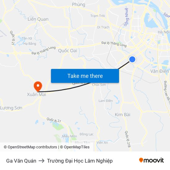 Ga Văn Quán to Trường Đại Học Lâm Nghiệp map