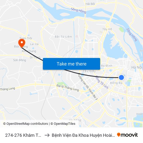 274-276 Khâm Thiên to Bệnh Viện Đa Khoa Huyện Hoài Đức map