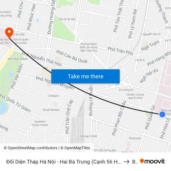 Đối Diện Tháp Hà Nội - Hai Bà Trưng (Cạnh 56 Hai Bà Trưng) to B1 map