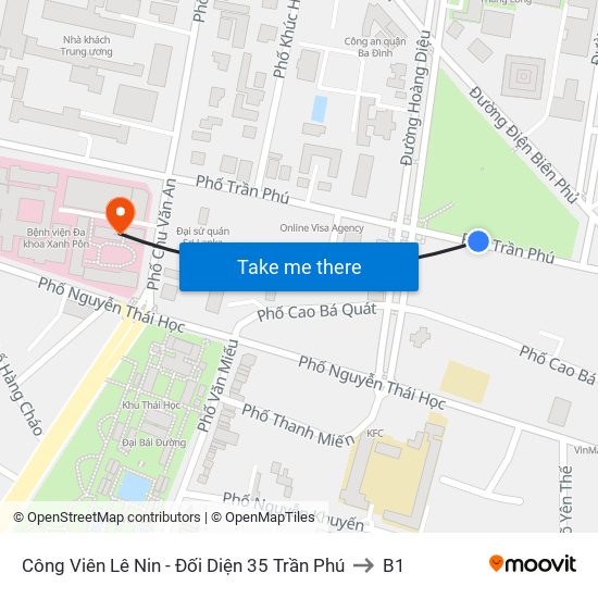 Công Viên Lê Nin - Đối Diện 35 Trần Phú to B1 map