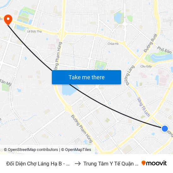 Đối Diện Chợ Láng Hạ B - 564 Đường Láng to Trung Tâm Y Tế Quận Nam Từ Liêm map