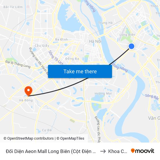 Đối Diện Aeon Mall Long Biên (Cột Điện T4a/2a-B Đường Cổ Linh) to Khoa Cấp Cứu map