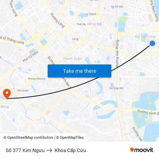 Số 377 Kim Ngưu to Khoa Cấp Cứu map