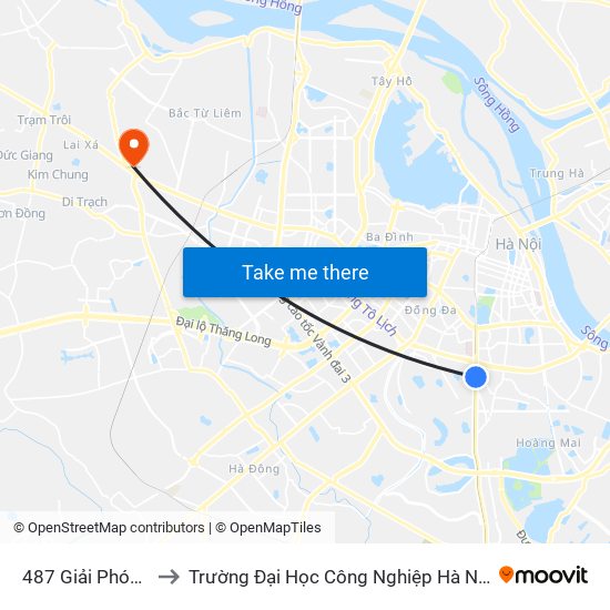 487 Giải Phóng to Trường Đại Học Công Nghiệp Hà Nội map