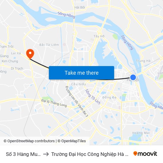 Số 3 Hàng Muối to Trường Đại Học Công Nghiệp Hà Nội map