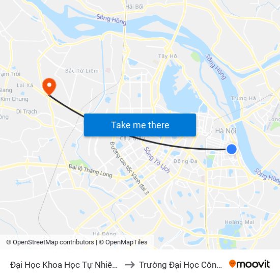 Đại Học Khoa Học Tự Nhiên - 19 Lê Thánh Tông to Trường Đại Học Công Nghiệp Hà Nội map