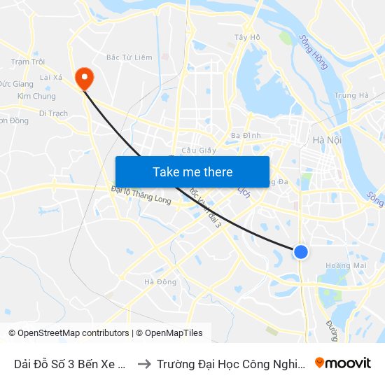 Dải Đỗ Số 3 Bến Xe Giáp Bát to Trường Đại Học Công Nghiệp Hà Nội map