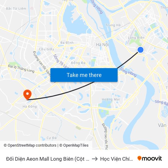 Đối Diện Aeon Mall Long Biên (Cột Điện T4a/2a-B Đường Cổ Linh) to Học Viện Chính Trị Quân Sự map