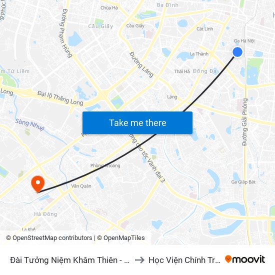 Đài Tưởng Niệm Khâm Thiên - 45 Khâm Thiên to Học Viện Chính Trị Quân Sự map