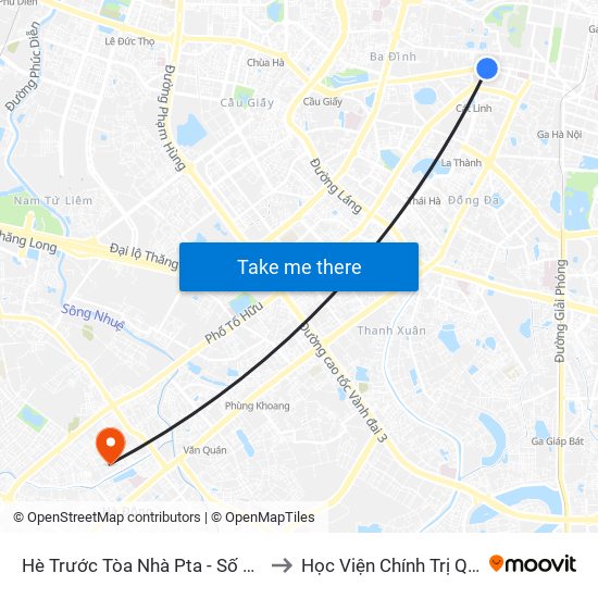 Hè Trước Tòa Nhà Pta - Số 1 Kim Mã to Học Viện Chính Trị Quân Sự map