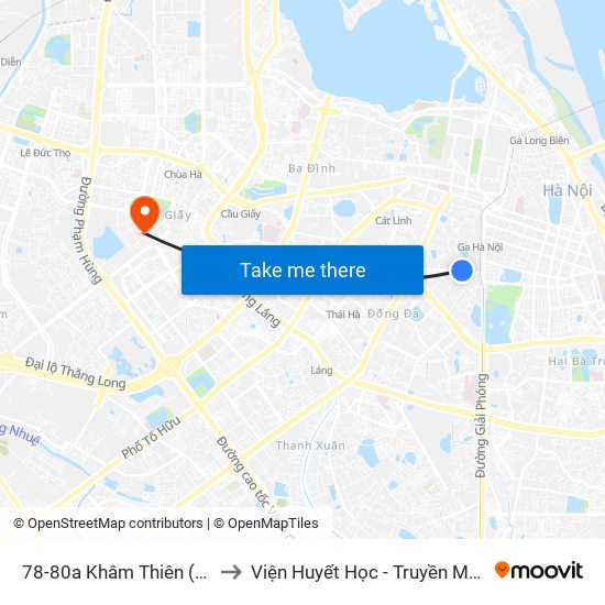 78-80a Khâm Thiên (Đối Diện 71) to Viện Huyết Học - Truyền Máu Trung Ương map