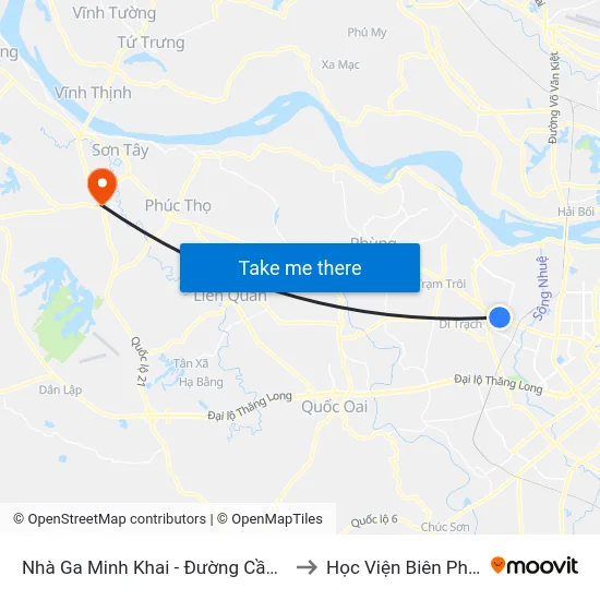 Nhà Ga Minh Khai - Đường Cầu Diễn to Học Viện Biên Phòng map