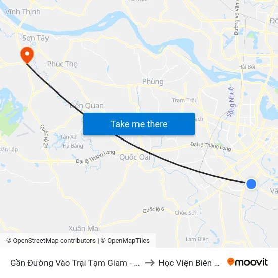 Gần Đường Vào Trại Tạm Giam - Cầu Bươu to Học Viện Biên Phòng map