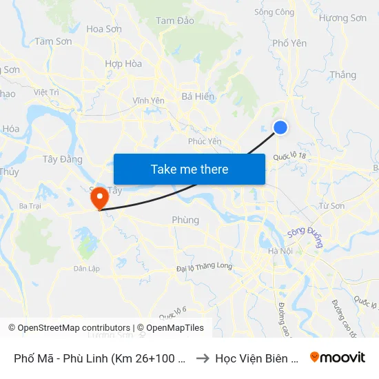 Phố Mã - Phù Linh (Km 26+100 Quốc Lộ 3 to Học Viện Biên Phòng map