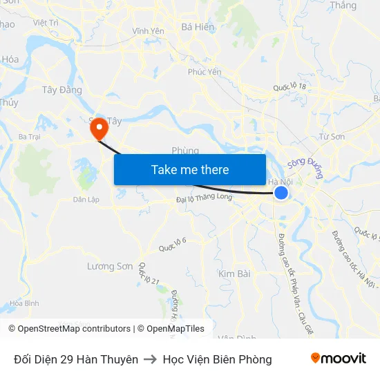 Đối Diện 29 Hàn Thuyên to Học Viện Biên Phòng map