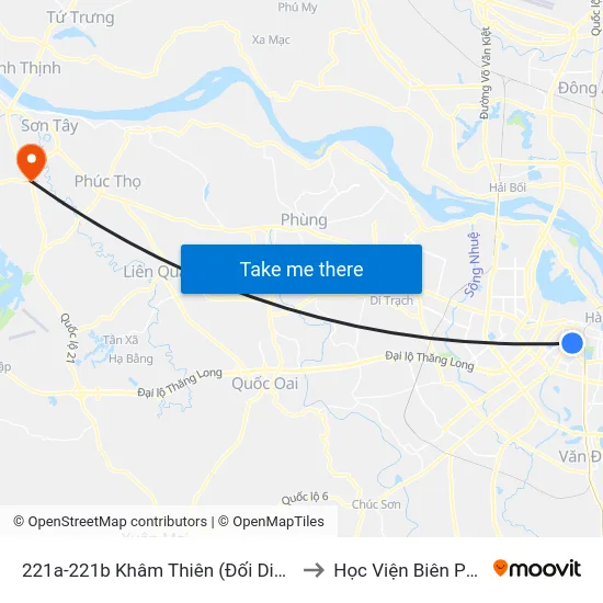 221a-221b Khâm Thiên (Đối Diện 302) to Học Viện Biên Phòng map