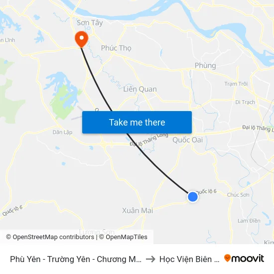 Phù Yên - Trường Yên - Chương Mỹ (Chiều Về) to Học Viện Biên Phòng map