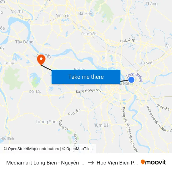 Mediamart Long Biên - Nguyễn Văn Linh to Học Viện Biên Phòng map