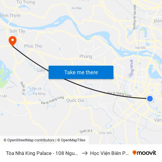 Tòa Nhà King Palace - 108 Nguyễn Trãi to Học Viện Biên Phòng map