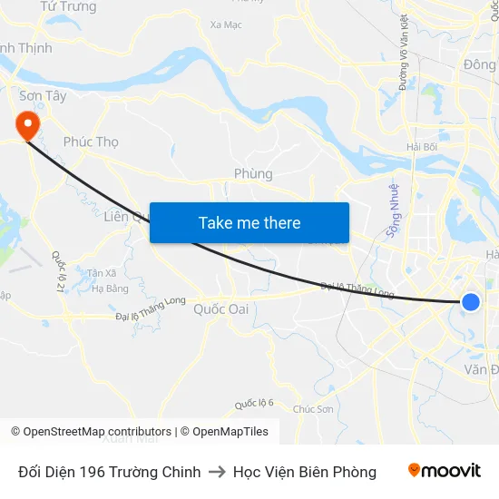 Đối Diện 196 Trường Chinh to Học Viện Biên Phòng map