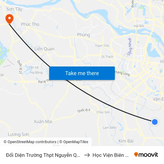 Đối Diện Trường Thpt Nguyễn Quốc Trinh to Học Viện Biên Phòng map