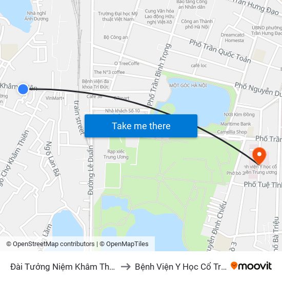 Đài Tưởng Niệm Khâm Thiên - 45 Khâm Thiên to Bệnh Viện Y Học Cổ Truyền Trung Ương map