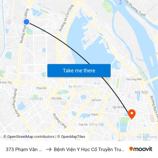373 Phạm Văn Đồng to Bệnh Viện Y Học Cổ Truyền Trung Ương map