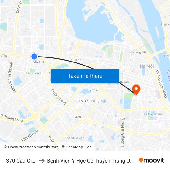 370 Cầu Giấy to Bệnh Viện Y Học Cổ Truyền Trung Ương map