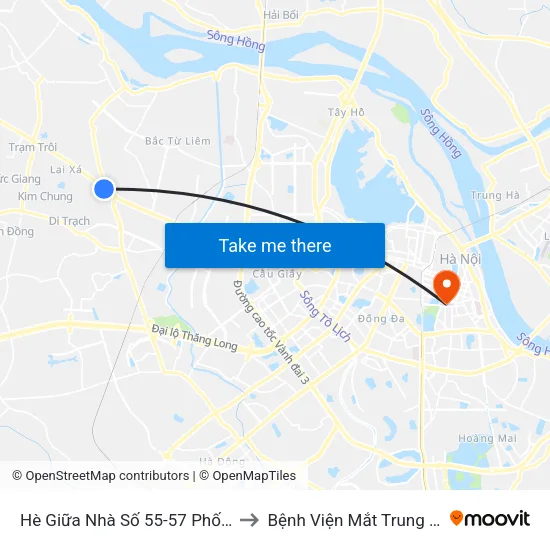 Hè Giữa Nhà Số 55-57 Phố Nhổn to Bệnh Viện Mắt Trung Ương map