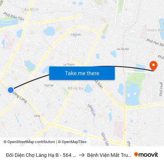 Đối Diện Chợ Láng Hạ B - 564 Đường Láng to Bệnh Viện Mắt Trung Ương map