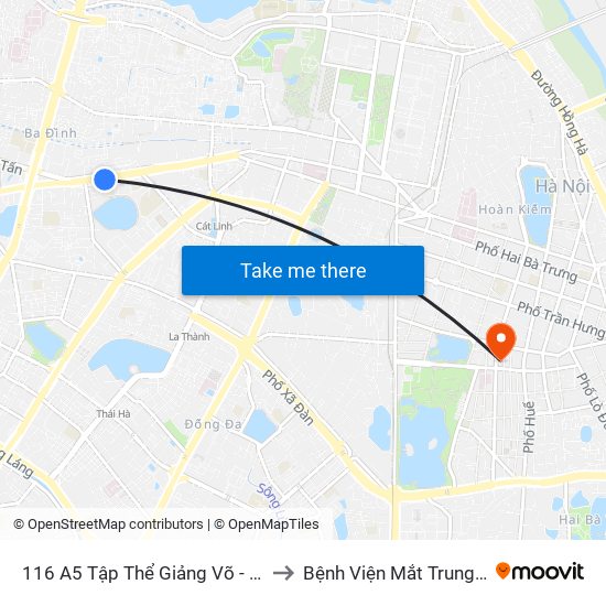 116 A5 Tập Thể Giảng Võ - Kim Mã to Bệnh Viện Mắt Trung Ương map