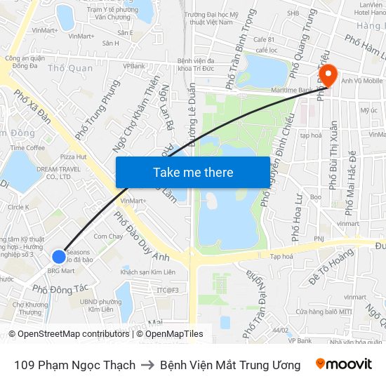 109 Phạm Ngọc Thạch to Bệnh Viện Mắt Trung Ương map