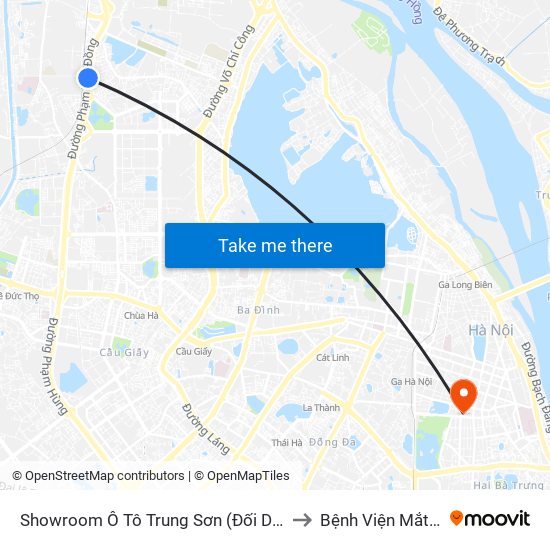 Showroom Ô Tô Trung Sơn (Đối Diện 315 Phạm Văn Đồng) to Bệnh Viện Mắt Trung Ương map