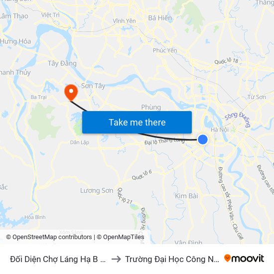 Đối Diện Chợ Láng Hạ B - 564 Đường Láng to Trường Đại Học Công Nghiệp Việt - Hung map