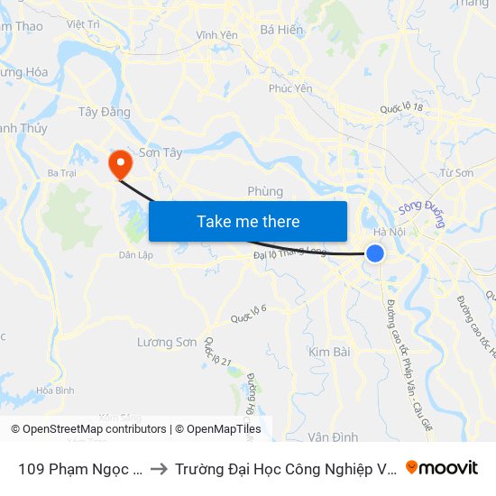 109 Phạm Ngọc Thạch to Trường Đại Học Công Nghiệp Việt - Hung map