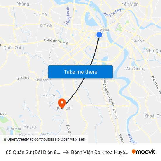 65 Quán Sứ (Đối Diện 80 Quán Sứ) to Bệnh Viện Đa Khoa Huyện Thanh Oai map